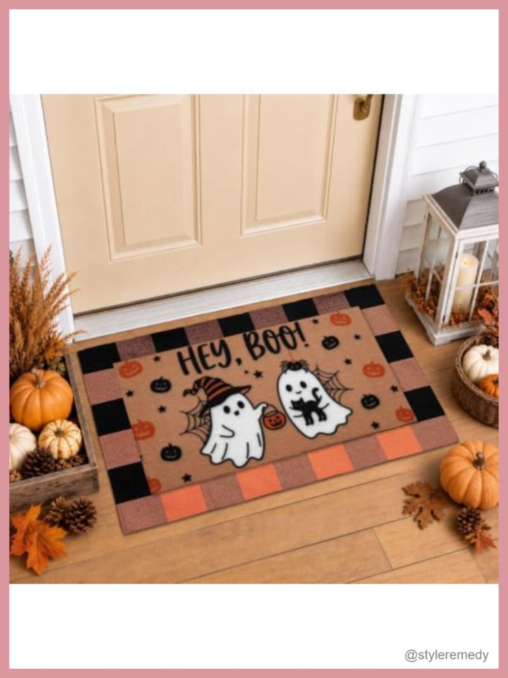 Halloween Coir Doormat Set 2pc Non-Slip Welcome Mats Indoor Outdoor 17x30 24x36